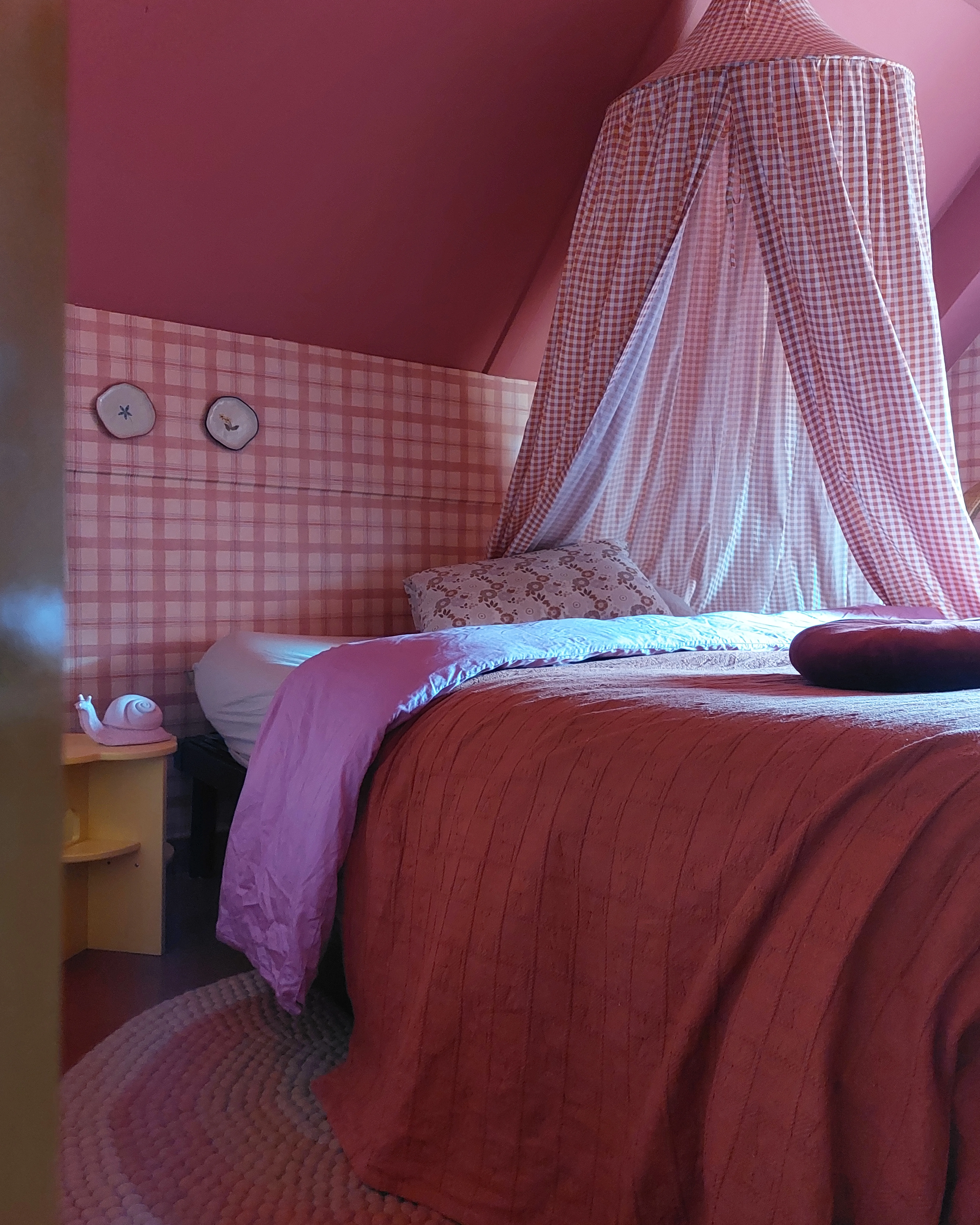 Sprei MARAKA Katoen 200 x 220 cm Lichtrood