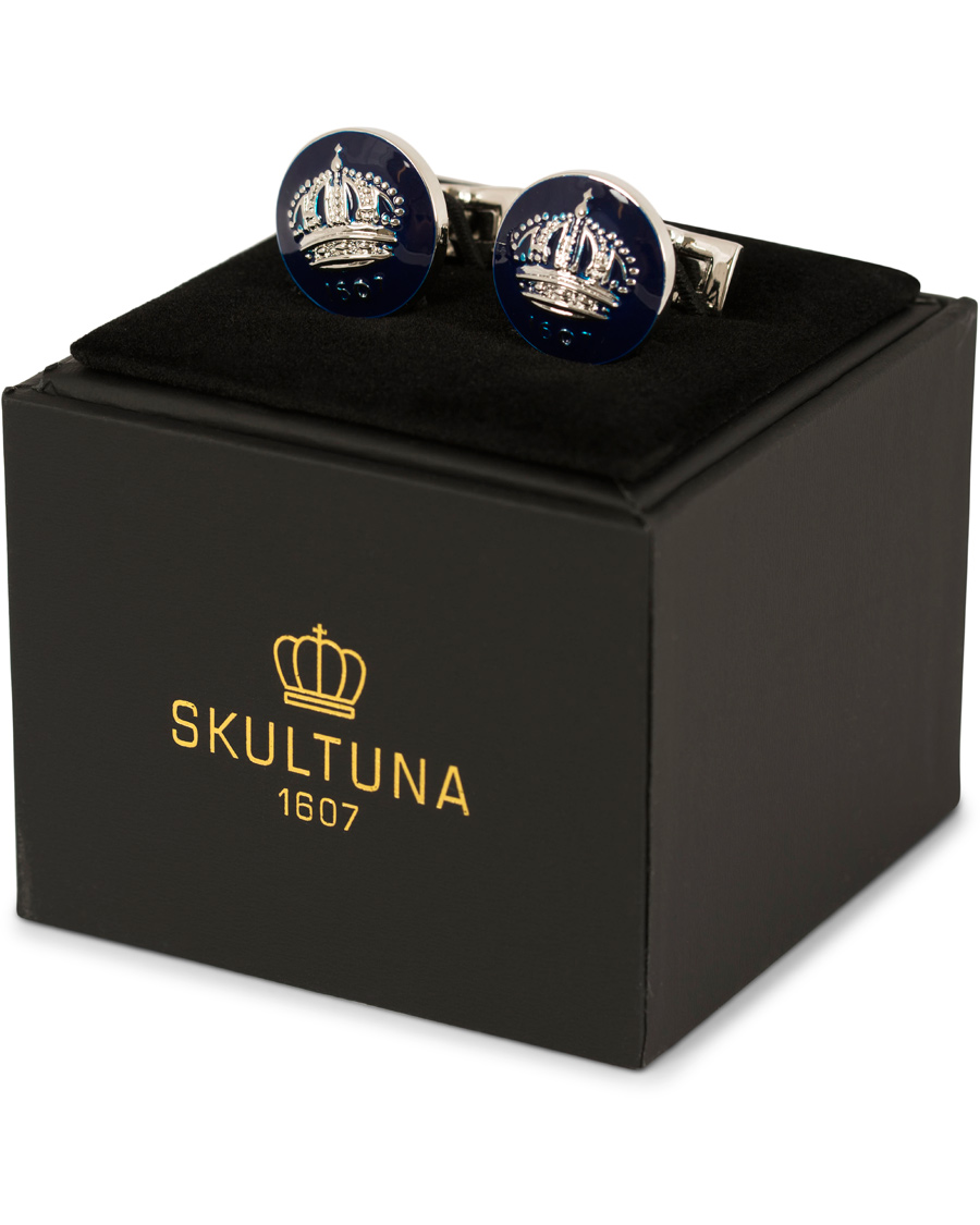 Skultuna Cuff Links The Crown Silver/Royal Blue