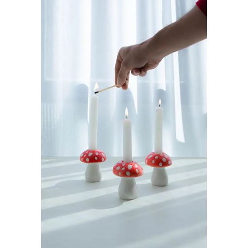 Doiy Amanita Svampe Lysestage, Rød/ Hvid
