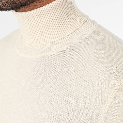 Pull Col Roulé Ecru