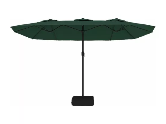 Parasol à double tête avec LED vert 449x245 cm