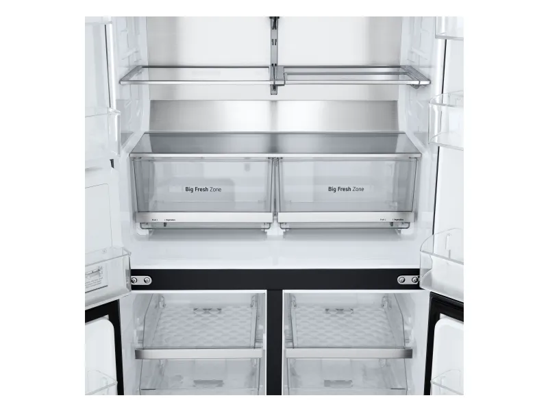 LG GMG960EVJE - Køleskab/fryser - frans dør-bundfryser med vanddispenser, isdispenser - Wi-Fi - bredde: 91.4 cm - dybde: 72.9 cm - højde: 179.2 cm - 638 liter - Klasse E - essens sort stål