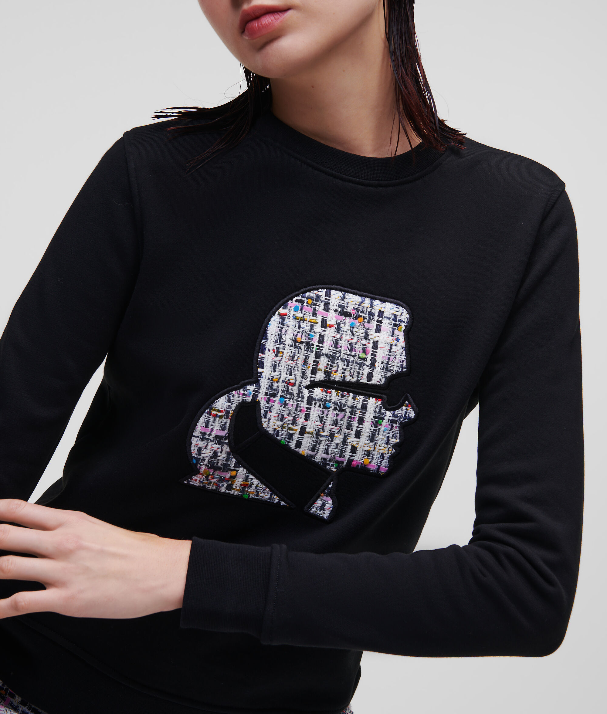 SWEAT-SHIRT BOUCLÉ AVEC MOTIF PROFIL KARL