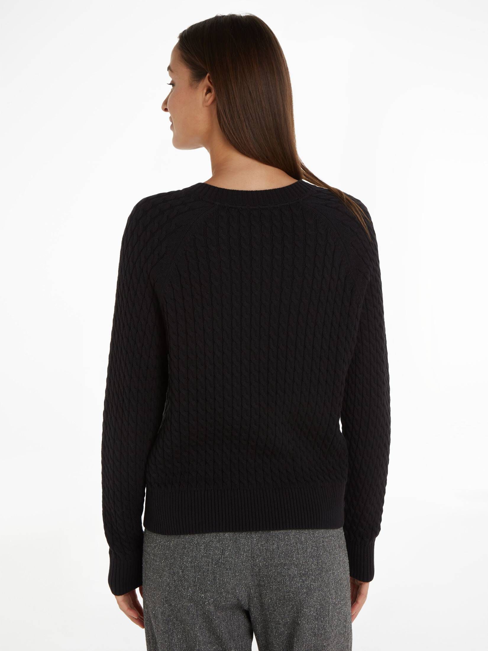 Tommy Hilfiger| Damen Strickjacke CO MINI CABLE C-NK CARDIGAN