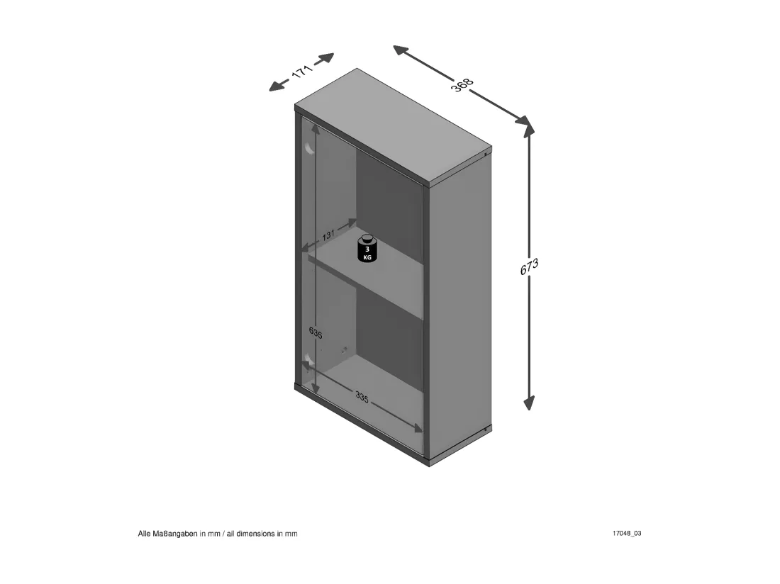 Meuble Haut de Salle de Bain 1 Porte L37 x H68cm - Zamora