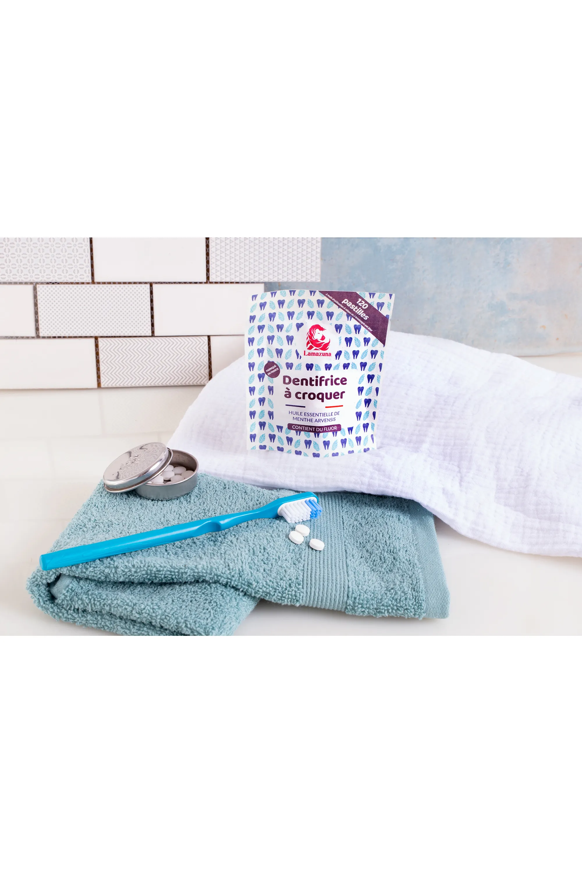 Lamazuna Dentifrice à croquer à la menthe-33 g