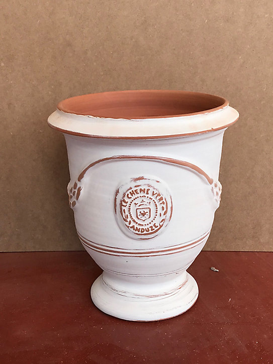 Vase en terre cuite Anduze Céruse H.32 cm