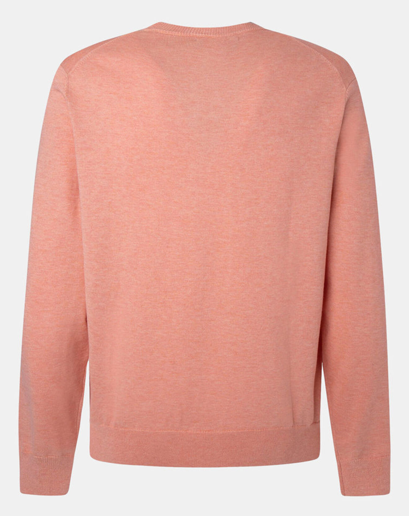 Hackett London Pull en Coton & Soie col V orange clair chiné