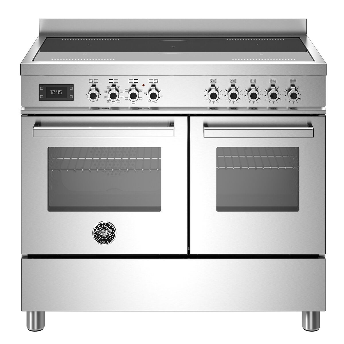 PRO105I2EXT Professional induksjonskomfyr med dobbelovn 100 cm, Rustfritt Stål