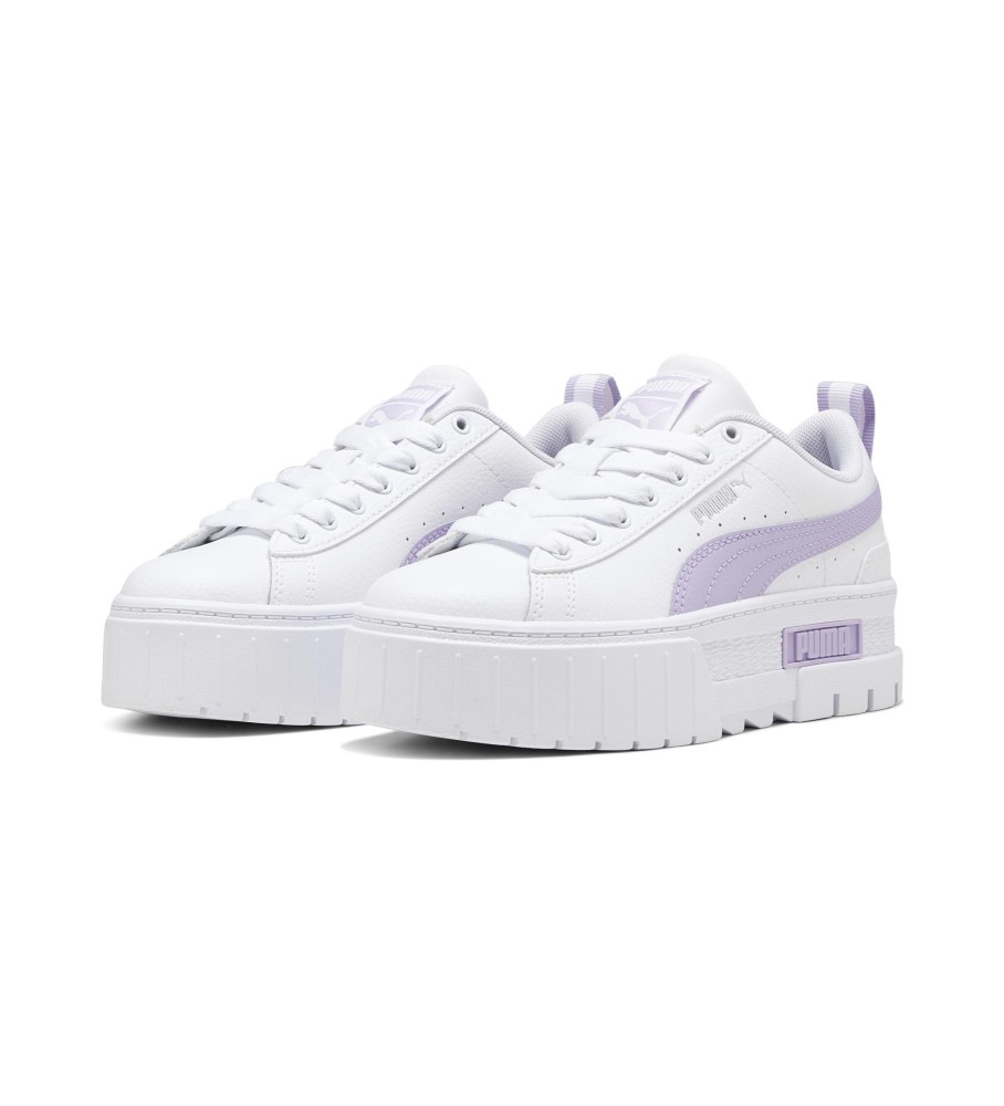 Tênis Puma Mayze Lth Jr, branco, cinza