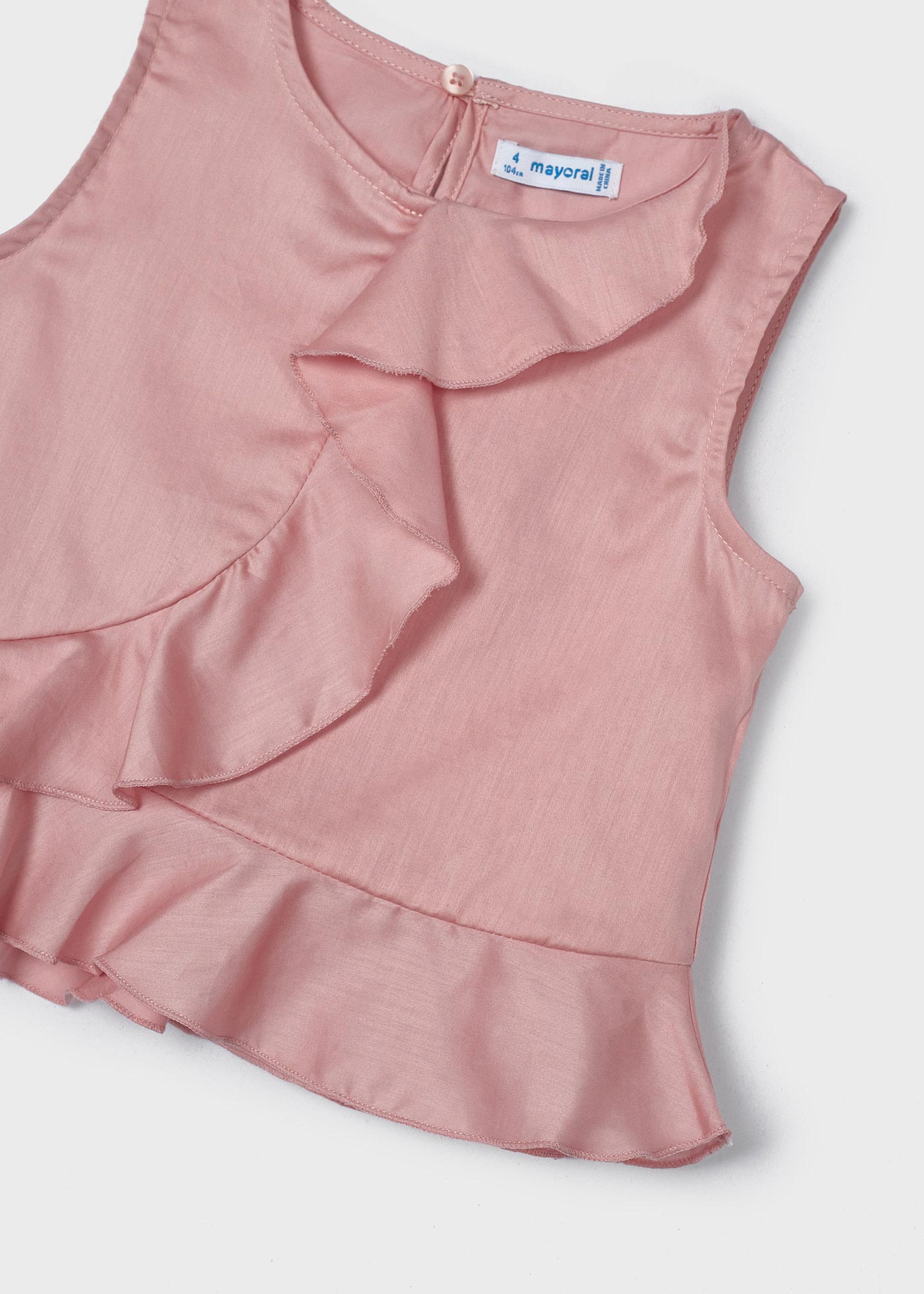Conjunto de duas peças com calça cropped de algodão para meninas