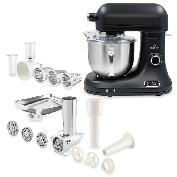 Lot robot pâtissier avec kit hachoir à viande et kit tranchoir et râpe
