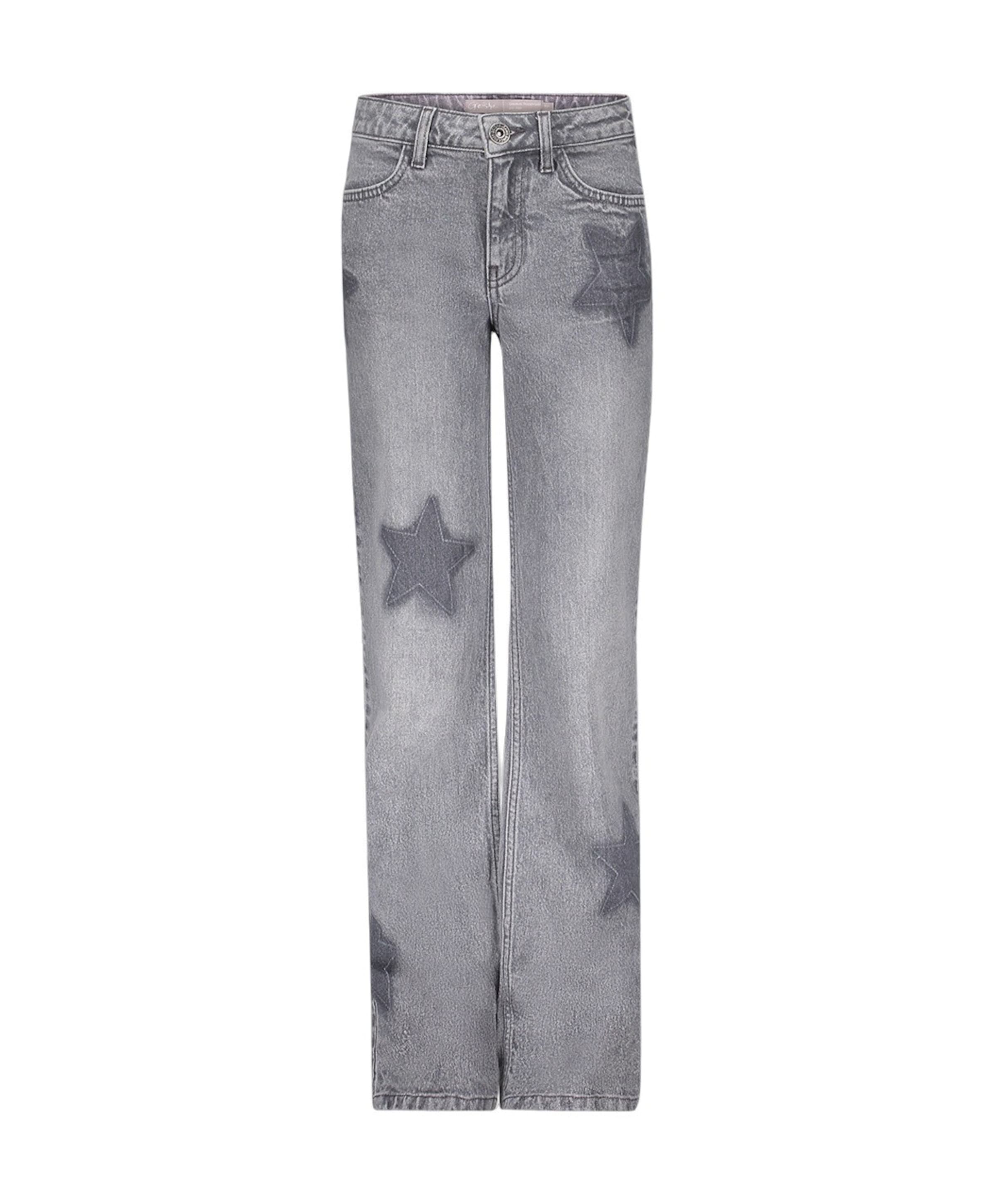 Geisha Jeans wide leg stars meisjes jeans grijs