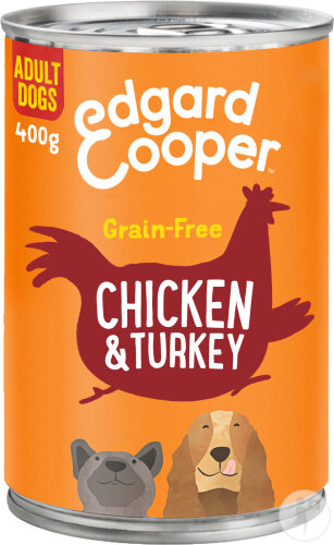Edgard & Cooper Boîte Pâté Pour Chiens Adultes Poulet & Dinde 400g