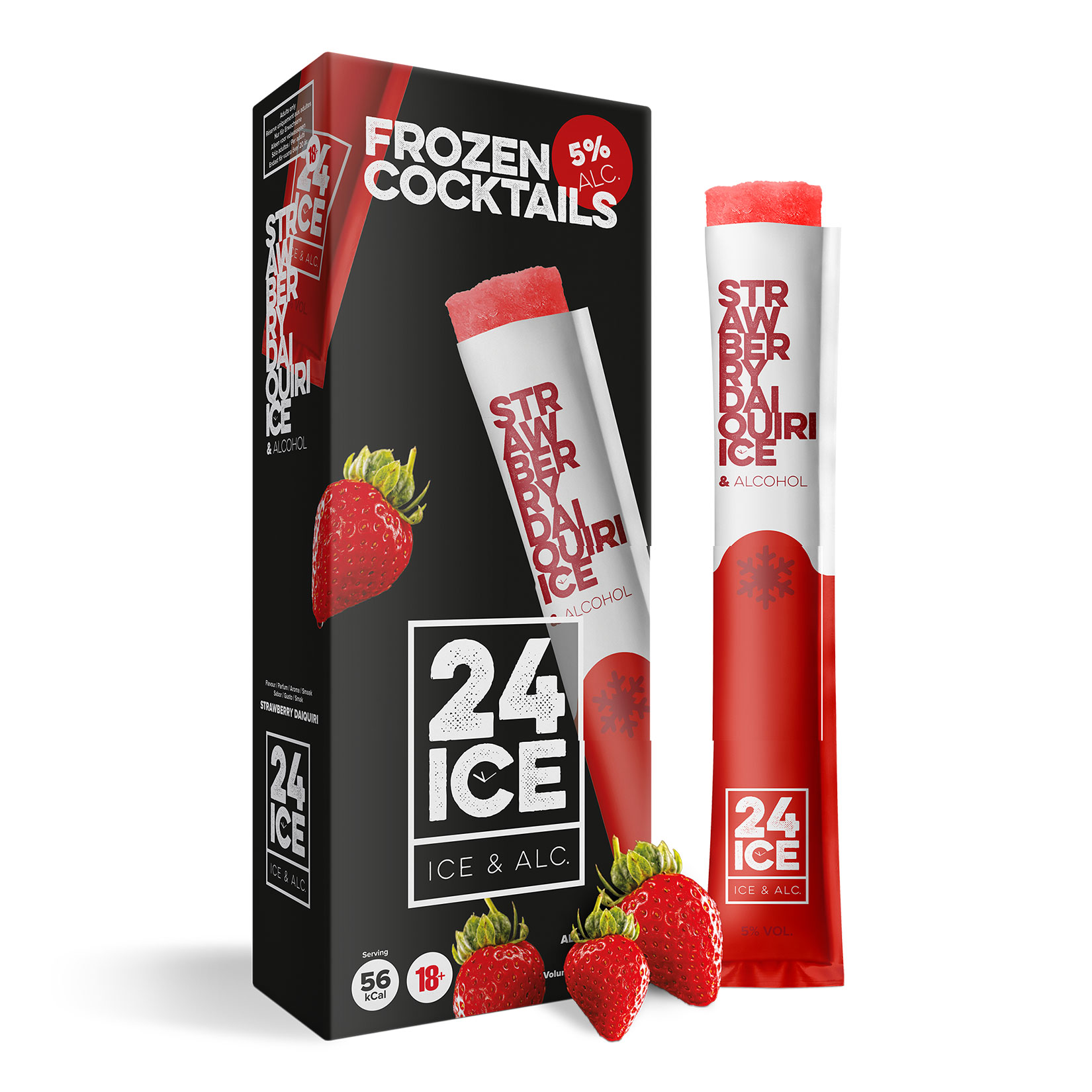 24ICE Strawberry Daiquiri Cocktail Wassereis 5,0 % vol 5 x 65 ml