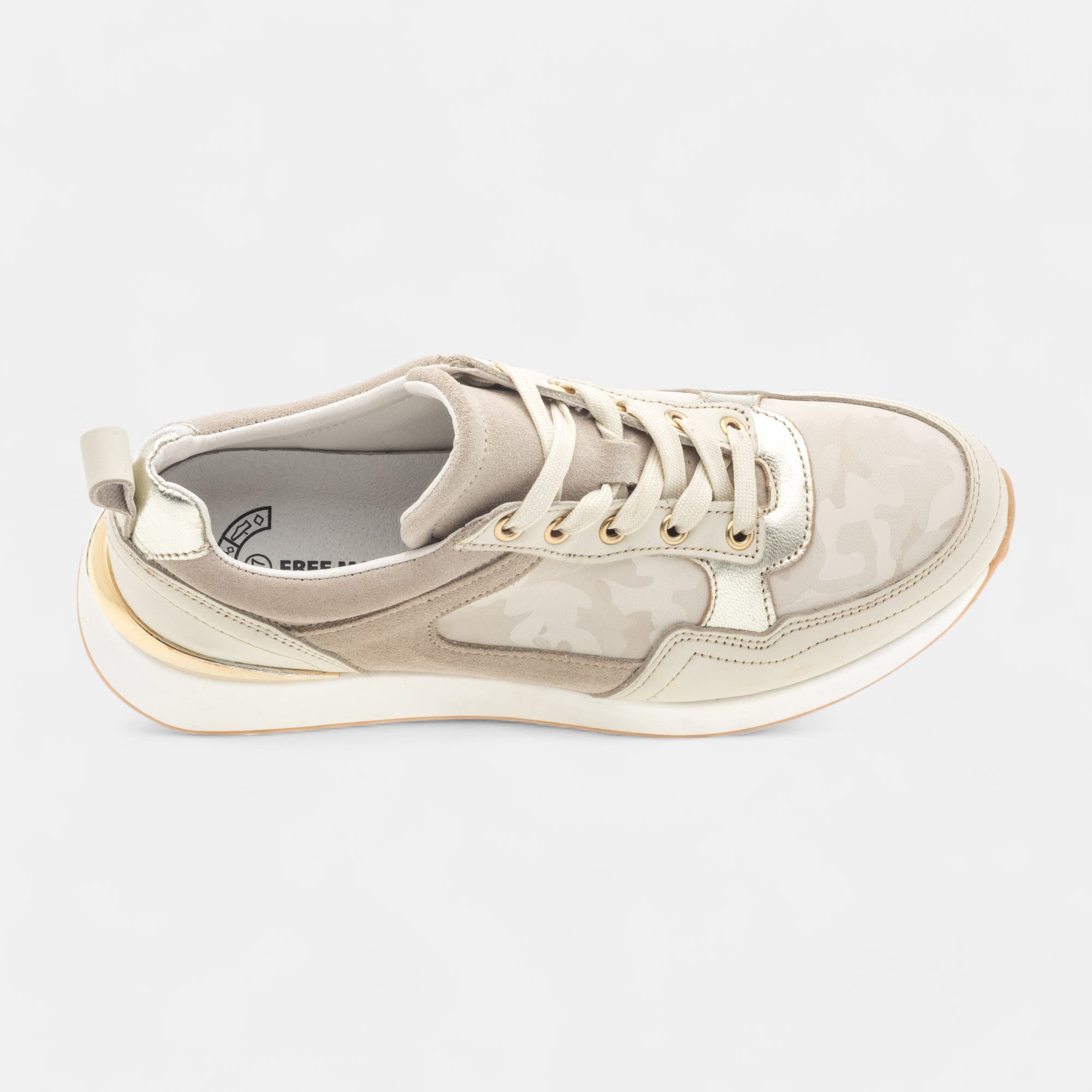 Baskets basses Femme en cuir beige