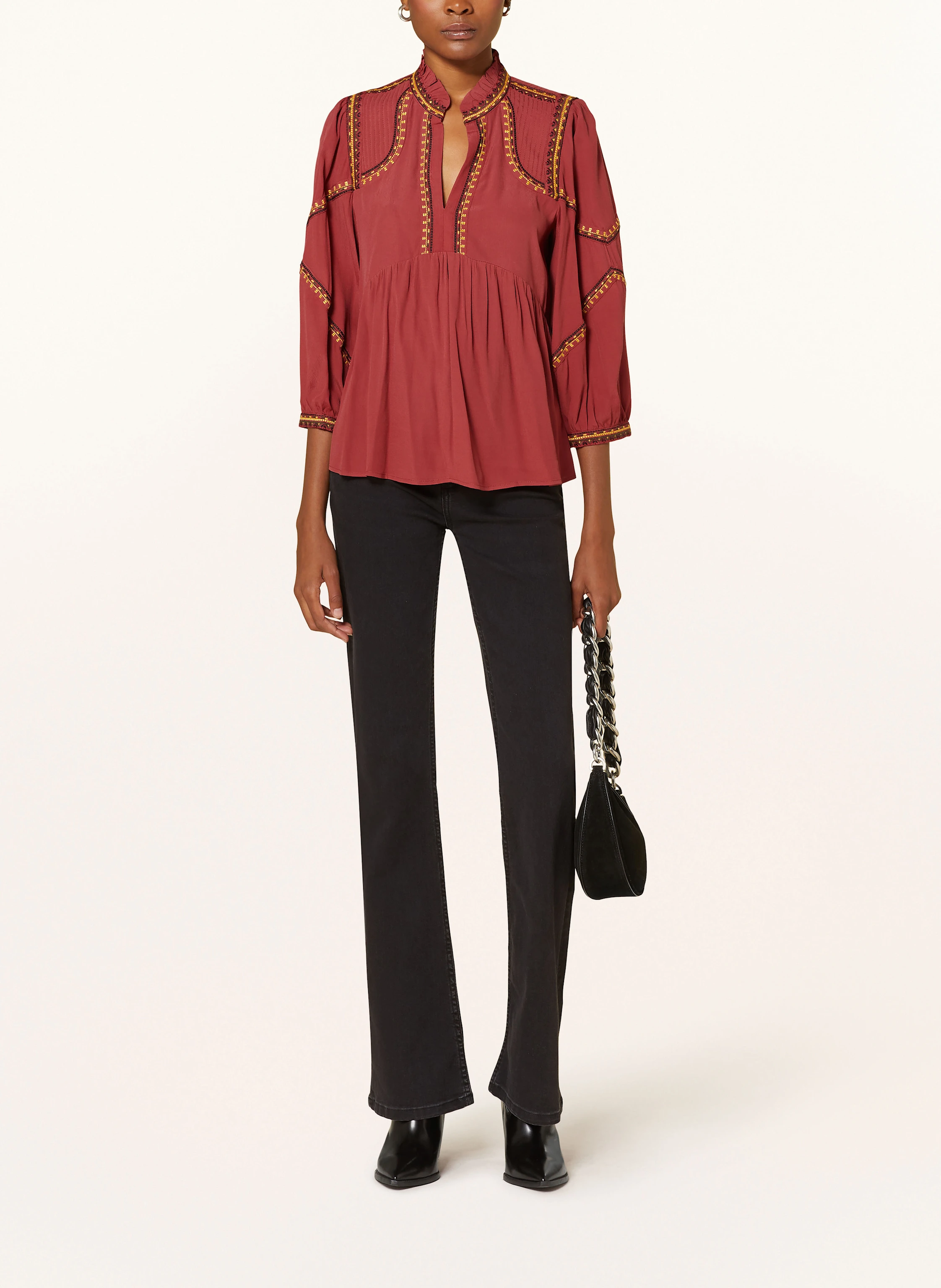 ba&sh Blusenshirt TALSIE mit Rüschen und 3/4-Arm