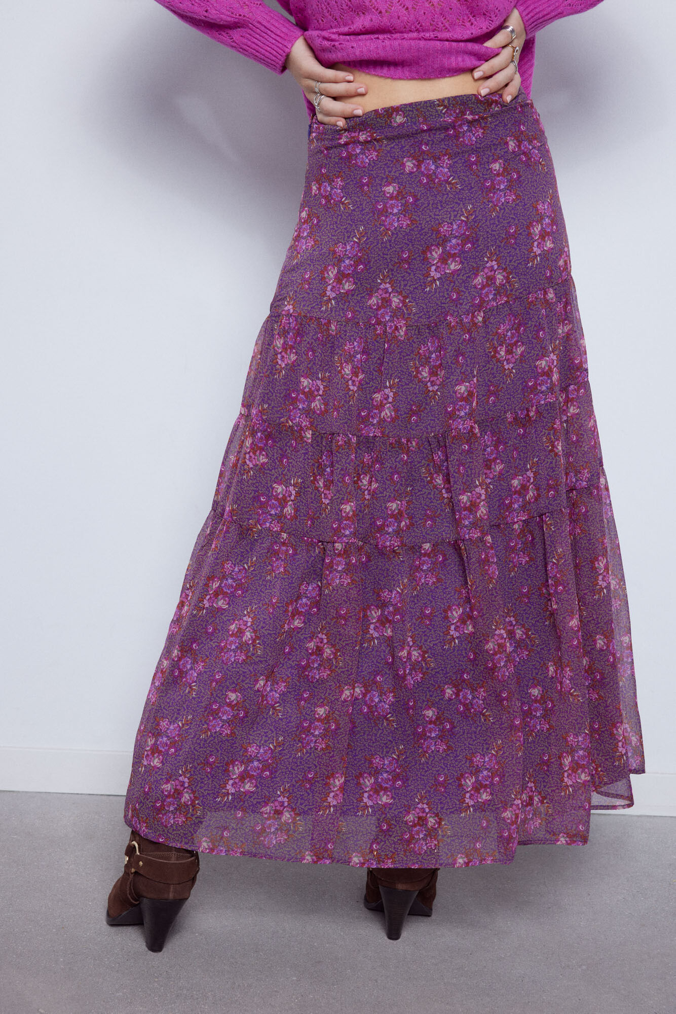 saia longa estampada