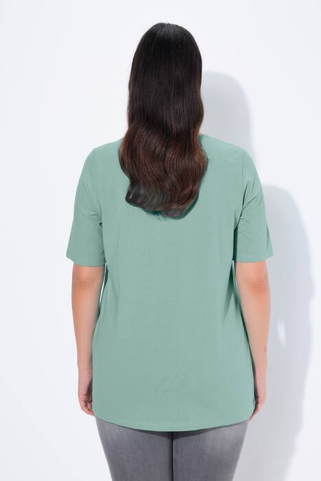 T-Shirt, A-Linie, Carré-Ausschnitt, Halbarm, helles moosgrün