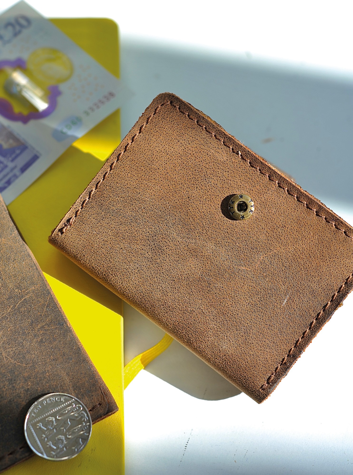 Kartenhalter aus Leder, braun, L 10 cm, B 7 cm günstig bestellen