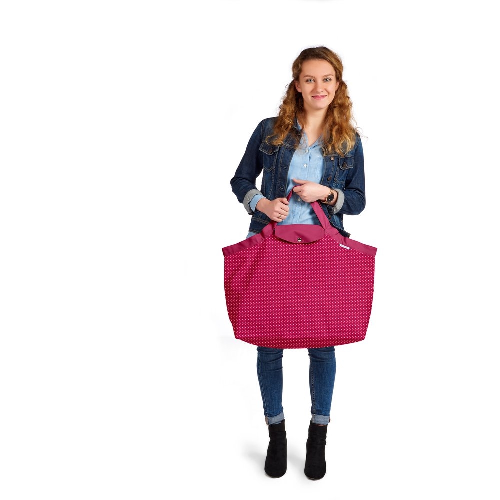 Grand Sac Cabas En Tissu Etoile Or Fuchsia