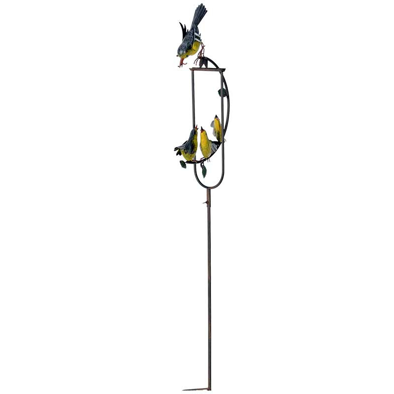 Mobile fer oiseaux jaunes 25x13x130cm