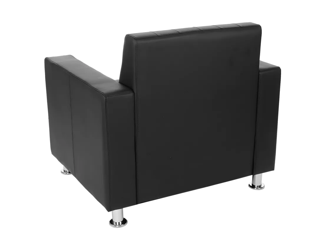 Fauteuil Pori, similicuir, noir