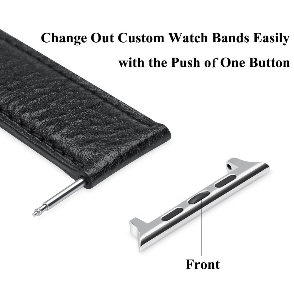 (2er Set) Apple Watch (42/41/40/38 mm) Armband Adapter Verbindungsstück Federverschluss - Silber