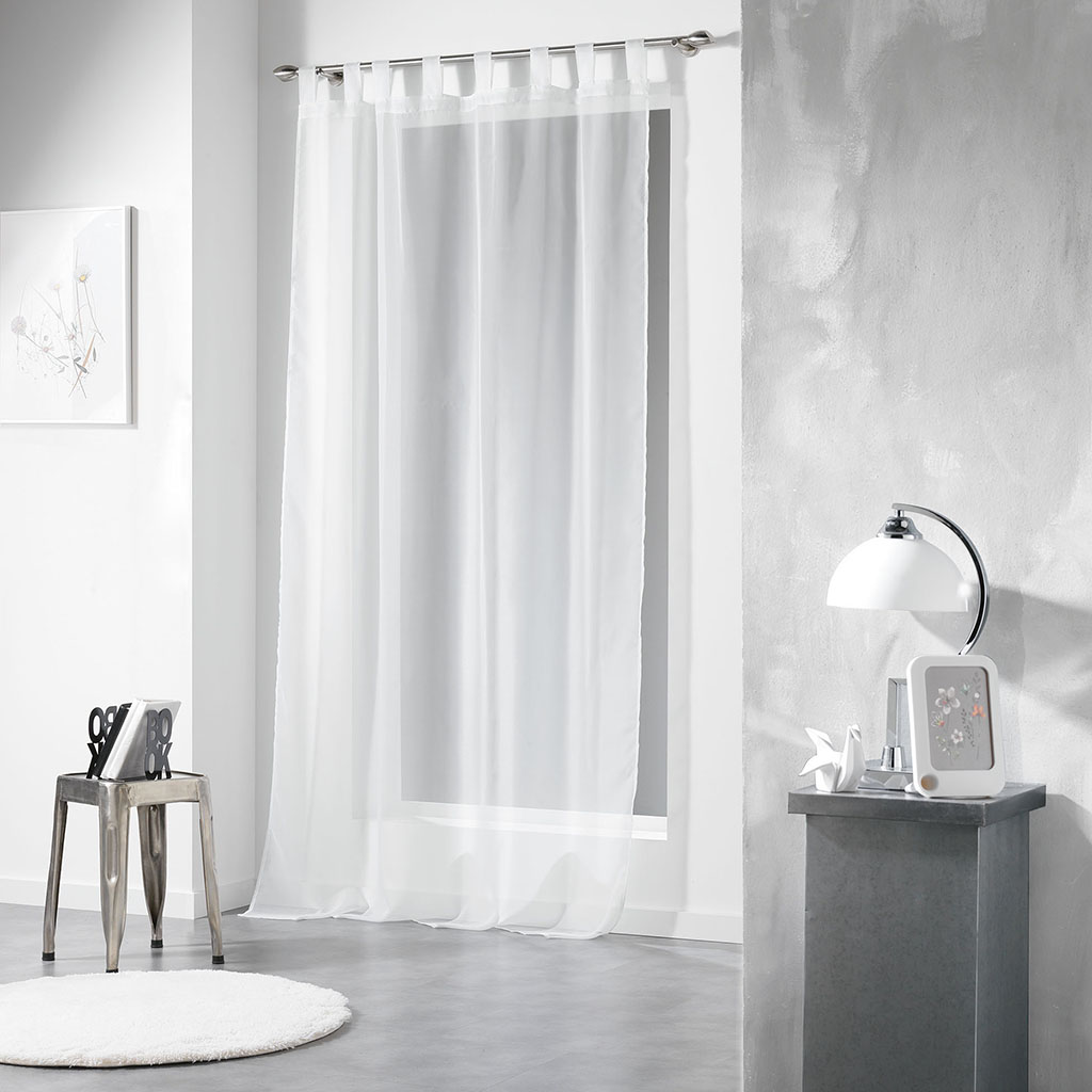 Voilage à passants VIOLINE blanc 135x240cm