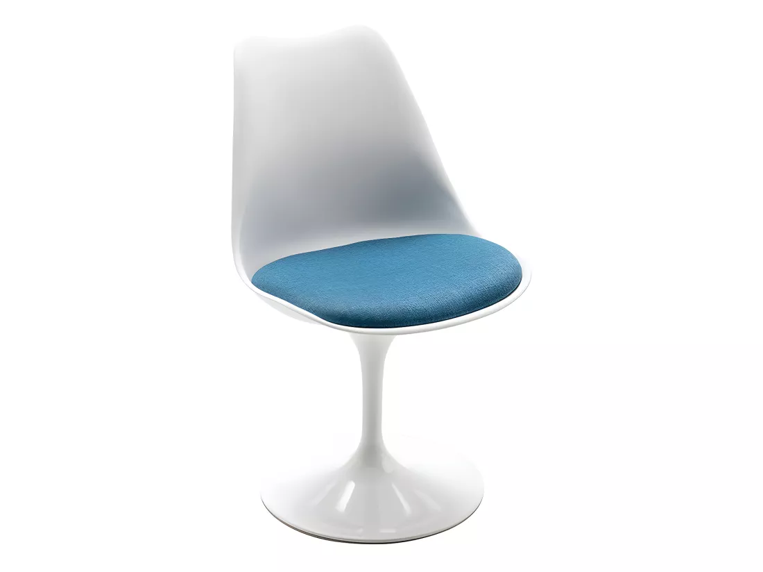 Lot de 2 chaises en polypropylène, tissu et métal - Bleu et blanc - XAFY