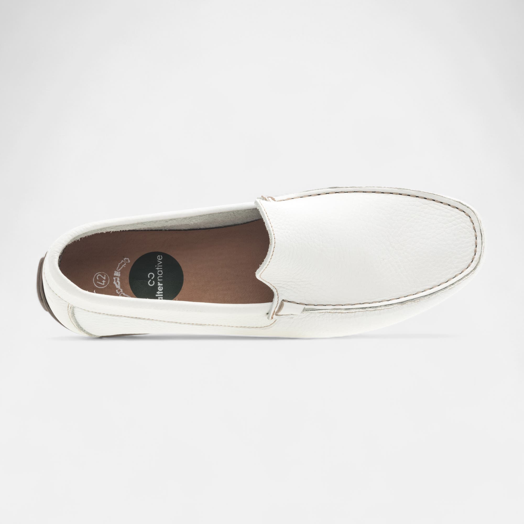 Mocassins Homme en cuir blanc