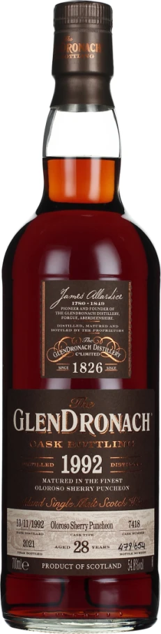 GLENDRONACH 28 YEARS 1992 OLOROSO PUNCHEON 70CL