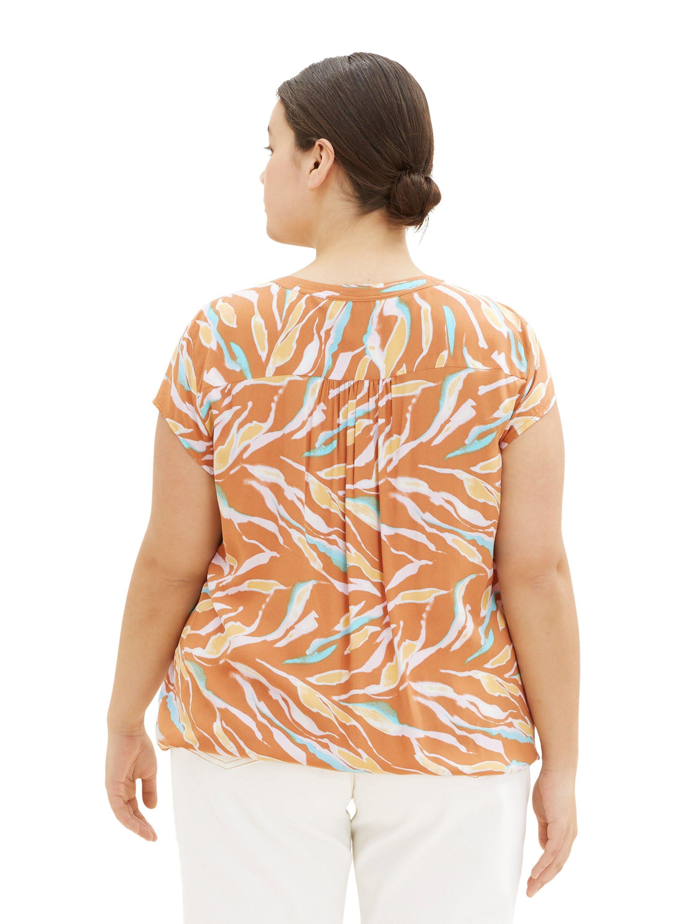 Blusenshirt mit Alloverdruck und Gummizugbund