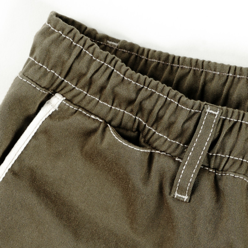 PANTALON AMPLES BICOLORE - KAKI