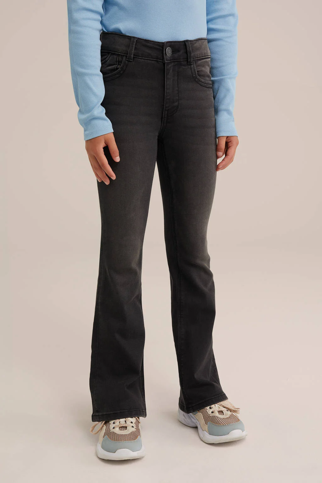 WE Fashion flared jeans black denim