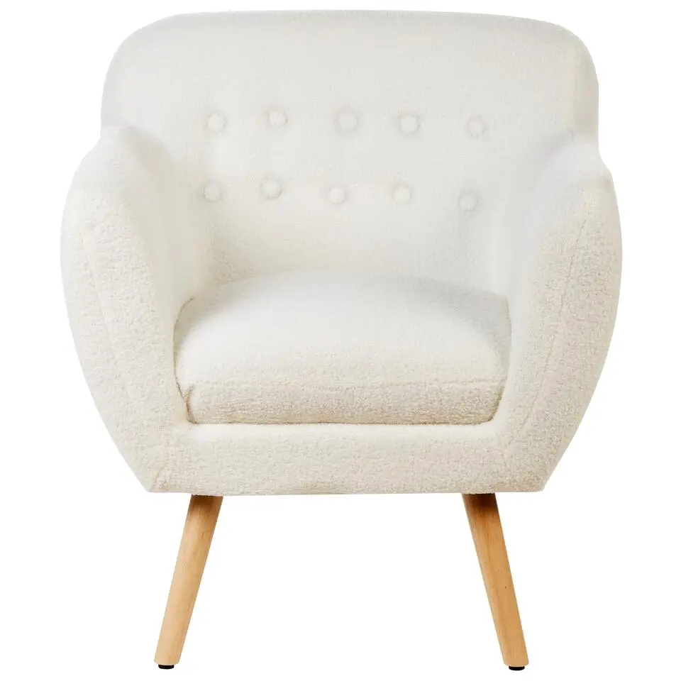 MELBY - Fauteuil - Wit - Bouclé