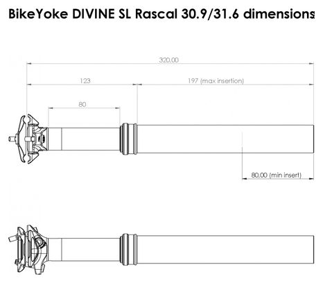 Tige de Selle Téléscopique Bike Yoke Divine SL Rascal (sans commande)