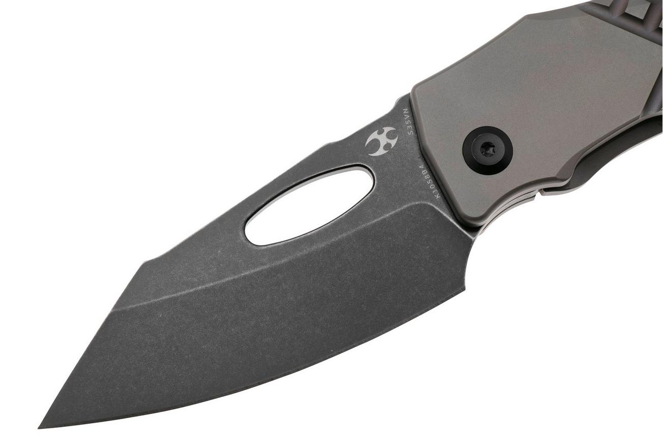 Kansept Loki K1058B4, Blackwashed CPM S35VN, Bronzed Frag Pattern Titanium zakmes, Steven Dunnuck design