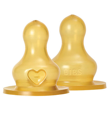 BIBS Flaskesut - 2-pak - Medium Flow - Naturgummi