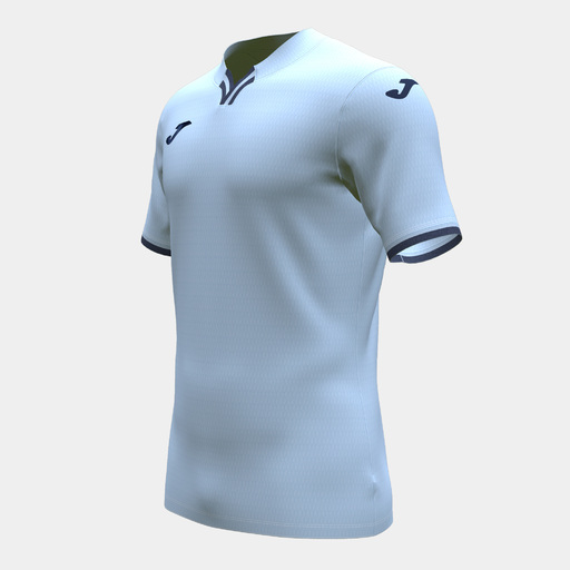 Camiseta Joma Toletum IV de manga curta, azul claro e azul marinho.
