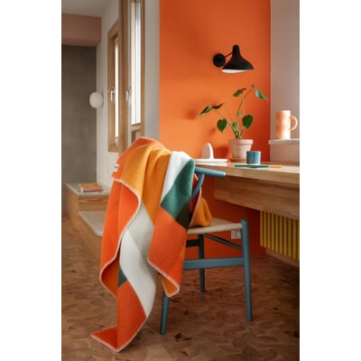 Lammwolldecke Bauhausstil, Orange