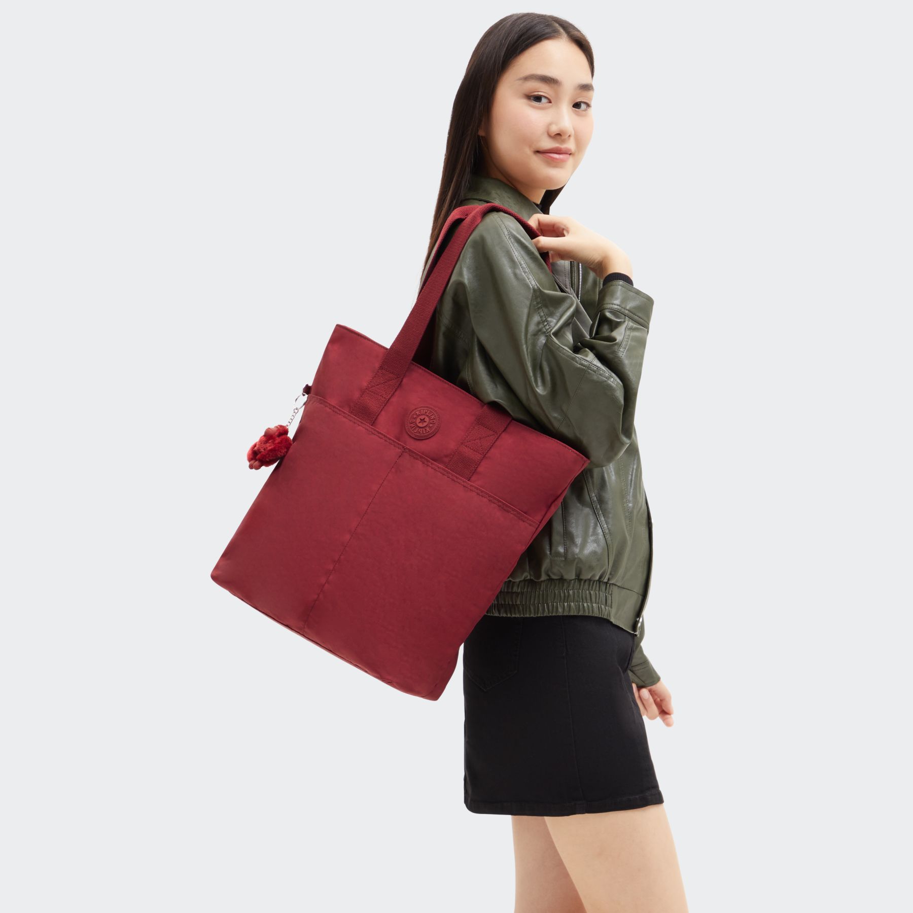 HANIFA Grand Fourre-Tout avec Compartiment pour Ordinateur - Funky Red