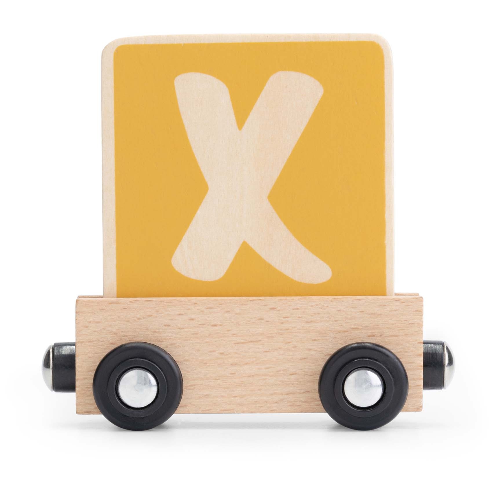 Prénatal houten namentrein letter X Yellow - lettertreinen - Prénatal