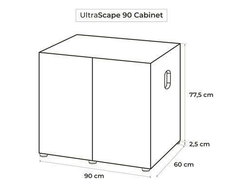 Aquarium onderkast AQUAEL UltraScape 90 x 60 x 80 cm sneeuw