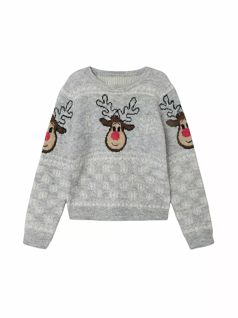 NAME IT Mädchen Pullover NKFRIHYGGE hellgrau