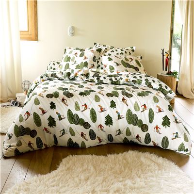 Linge de lit motif sports d'hiver - BECQUET CRÉATION