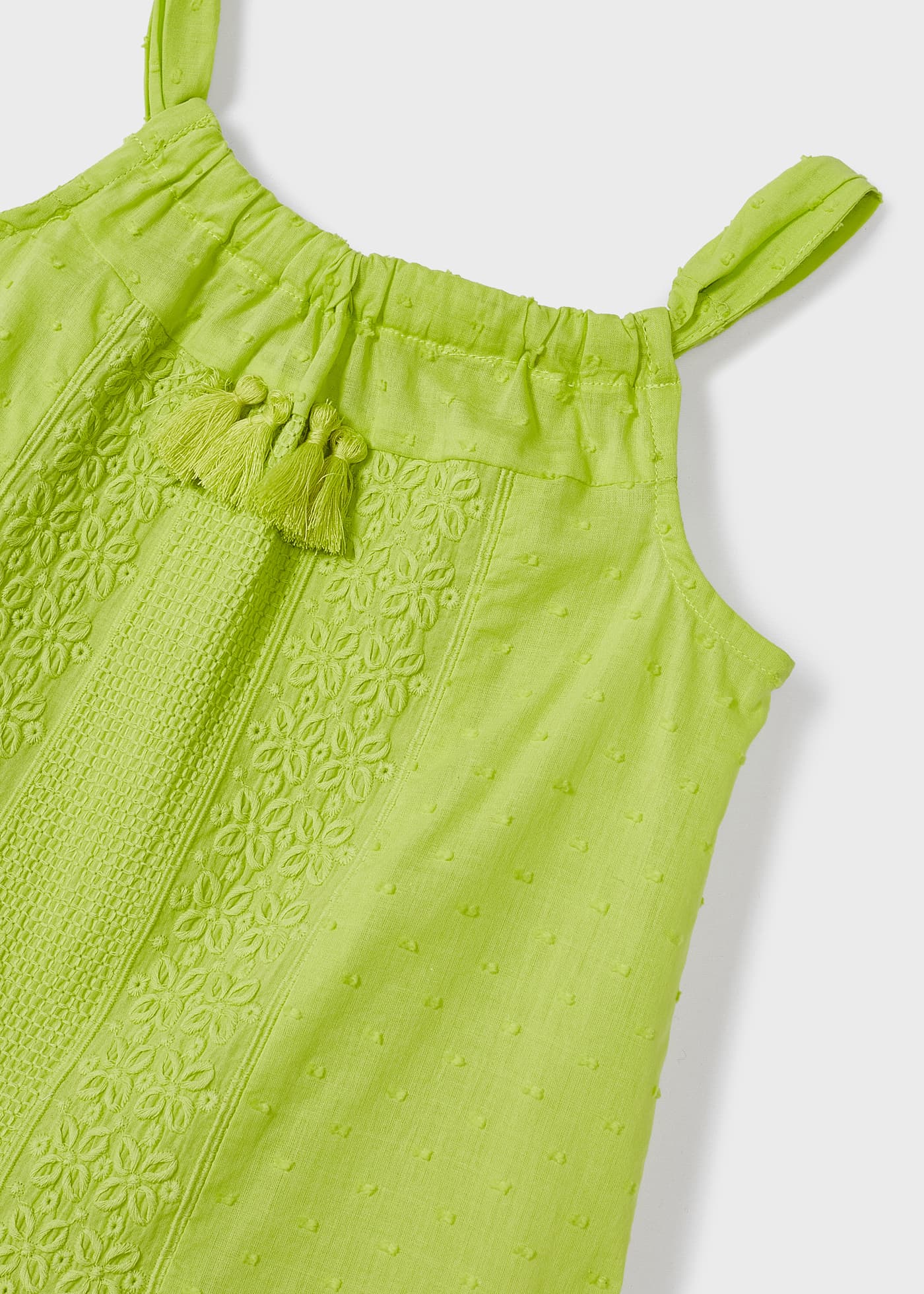Vestido de algodão com bordados para meninas