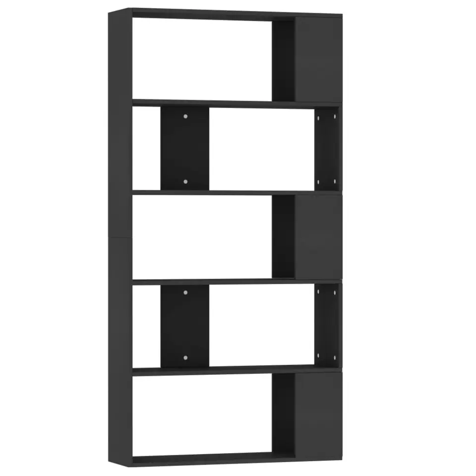 vidaXL - Boekenkast - Zwart - Bewerkt hout