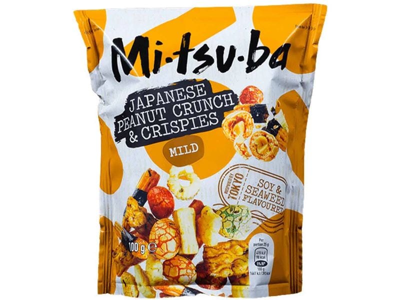 Mitsuba Japanese Peanut Crunch & Crispies 100 g Knusprige Reiscracker und Erdnüsse mit Sojasauce und Algen