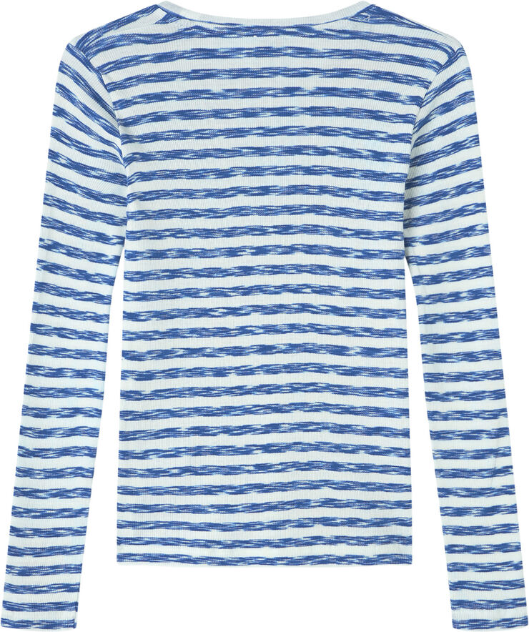 Mads Nørgaard - Copenhagen 2x2 Cotton Stripe Talino Tee L/S 2x2 stripe multi blue